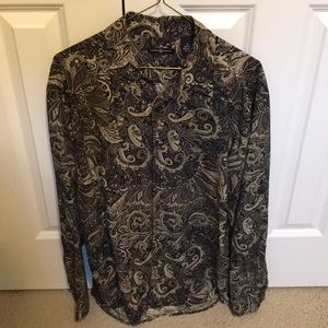 Silk paisley button-up